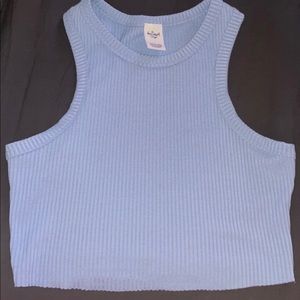 Blue cropped Ribknit tank